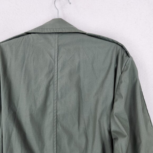 Vintage US Army Raincoat Mens 40S Green Quarpel Trench Coat Belted USGI 70s - Picture 15 of 16